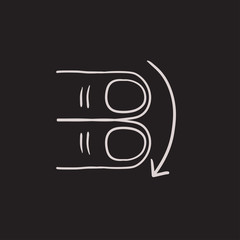 Touch screen gesture sketch icon.