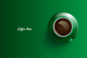 Coffee time design over green background