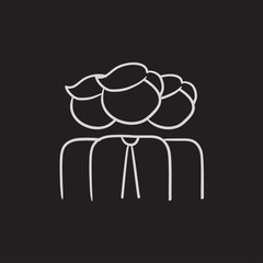 Group of businessmen sketch icon.