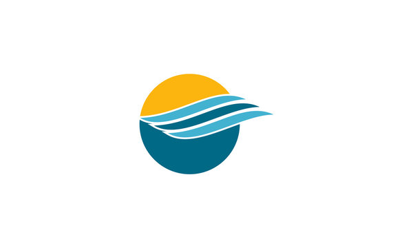 Logo Elegant Wave Icon Element Template Design Logo