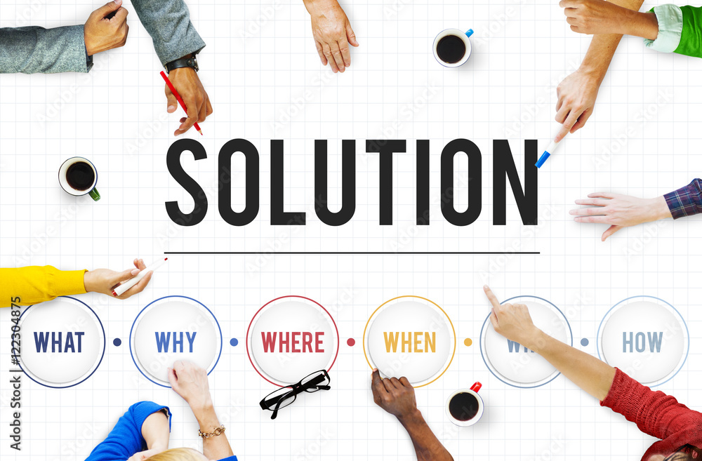 Aufkleber solution problem solving share ideas concept