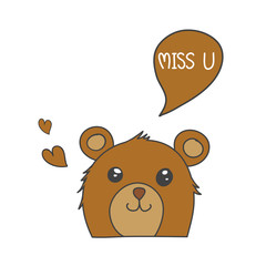 Brown bear smile with speech bubble 