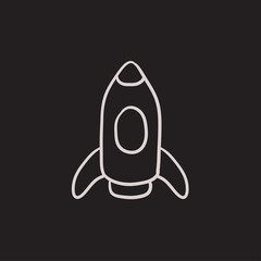 Rocket sketch icon.