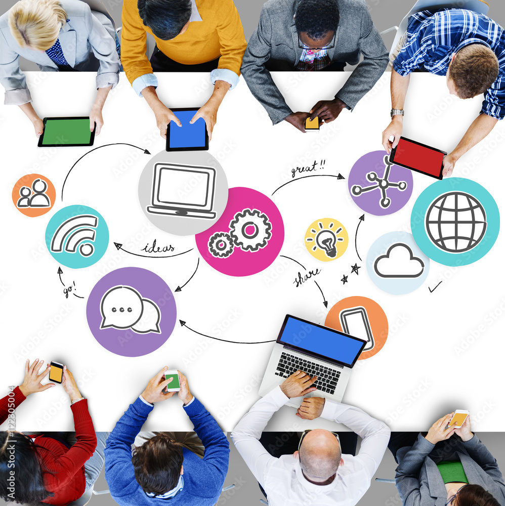 Poster internet network communication connection concept