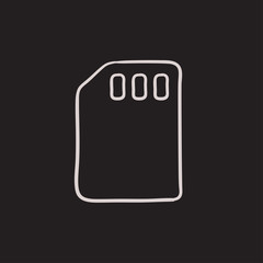 Sim card sketch icon.