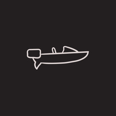 Motorboat sketch icon.