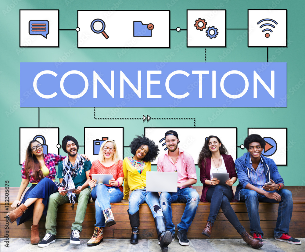 Poster network connection data internet technology concept