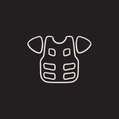 Motorcycle suit sketch icon.