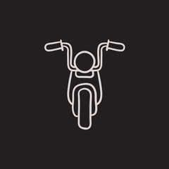 Motorcycle sketch icon.