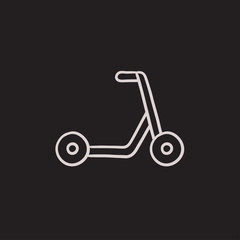 Kick scooter sketch icon.
