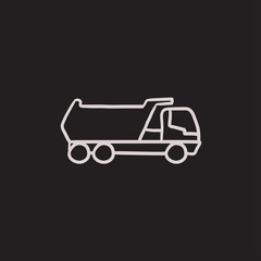 Dump truck sketch icon.