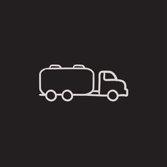 Truck liquid cargo sketch icon.