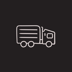 Delivery truck sketch icon.
