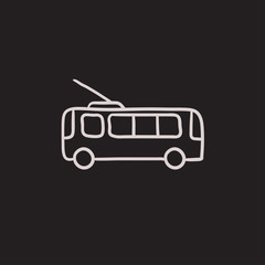 Trolleybus sketch icon.