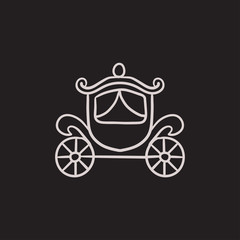 Fototapeta na wymiar Wedding carriage sketch icon.