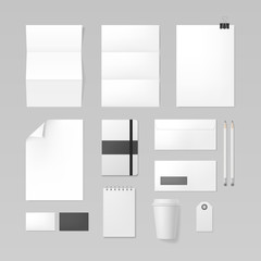 Set of corporate identity and branding template. Business stationery mockup