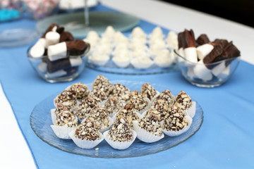 Small sweets on festive table