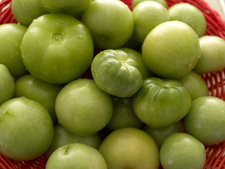 Fresh green coctail tomatoes