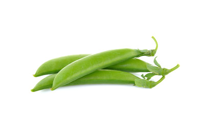 Green peas on white background
