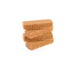 wafer cream on white background