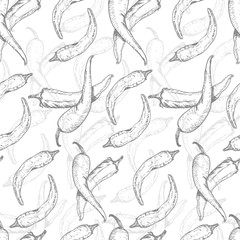 Seamless pattern with chili pepper