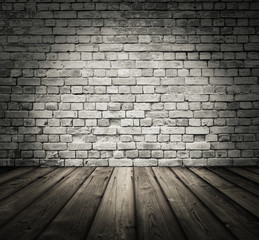 old room with brick wall