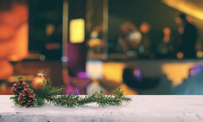 christmas decoration on table
