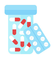 Tablet pills vector illustration.