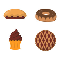Vector illustration bakery products.