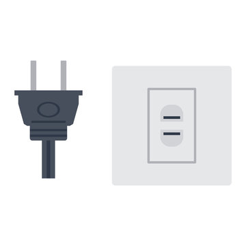 Electrical outlet plug vector illustration.