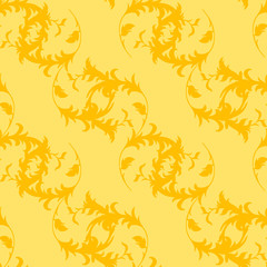 Floral pattern. Gold. Diagonal.