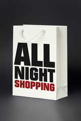 white shopping bag all night shopping