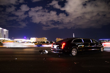 A limousine crashed in an accident in Vegas