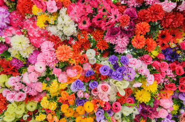 Naklejka premium beautyful Kolorowy bukiet mieszany z różnych wiosennych kwiatów