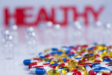 Healthy background, Pills, Tablets, Capsule background