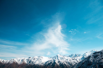 Trans-Ili Alatau mountains. Top view from Big Almaty peak.