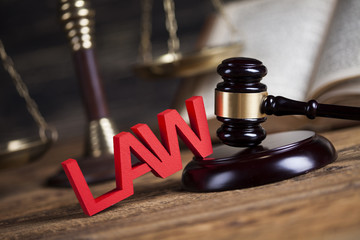 Law wooden gavel barrister, justice concept, legal system concep