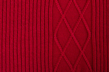 Fototapeta premium Texture of knitted woolen fabric