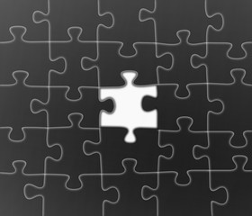 Fototapeta premium Puzzle with one piece missing