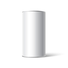 Mockup of White Blank Tincan packaging. Place your design here - obrazy, fototapety, plakaty