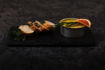 Snack: bread and sauce