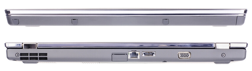 Laptop isolated front and rear view