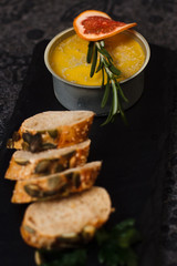Snack: bread and sauce