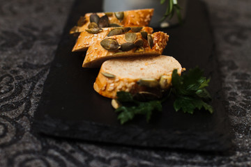 Snack: bread and sauce