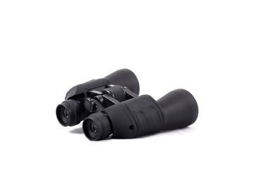 large black binoculars isolated on white