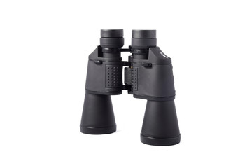 large black binoculars isolated on white