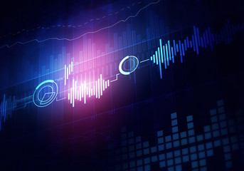 Sound equalizer background . Mixed media