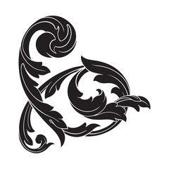 Vintage baroque frame engraving scroll ornament