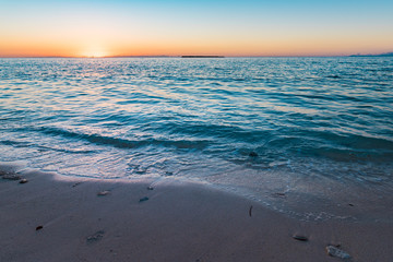 Sunrise, sea. Okinawa, Japan.