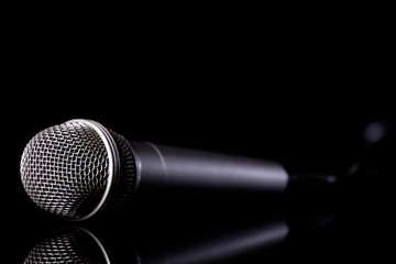 microphone isolated on black baground